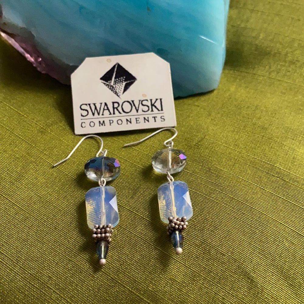 Earrings handcrafted with handmade glass beads